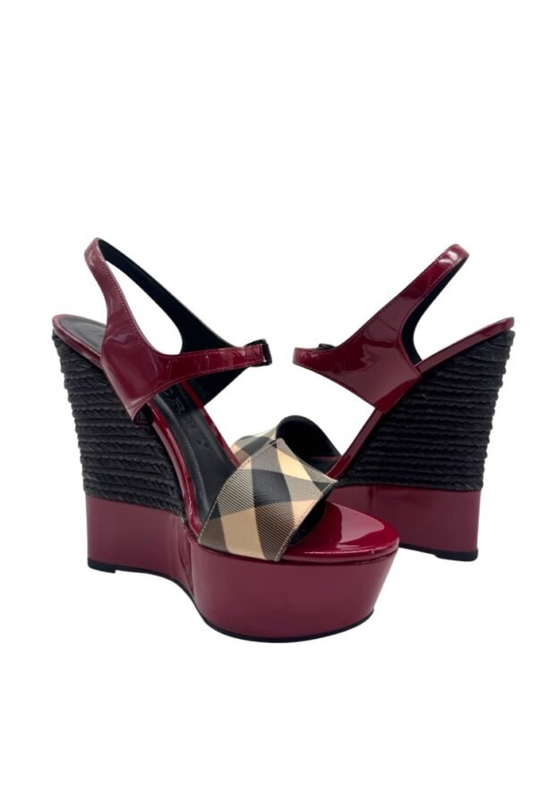 BURBERRY - NOVA CHECK CANVAS WEDGE - Image 8